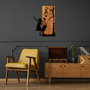 Wallity La La Land Escultura de pared en madera y metal Nogal y Negro